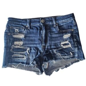 Distressed Denim High Rise Shorts by American Eagle Outfitters